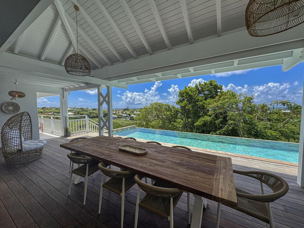 12.Location villa piscine Saint François Guadeloupe_Piscine vue mer